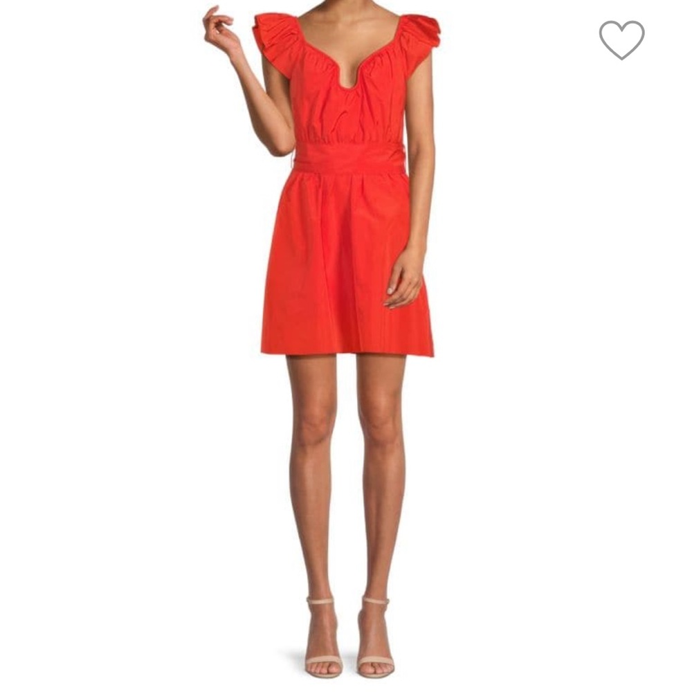 Tanya Taylor Stacy Flutter Sleeve Mini Dress